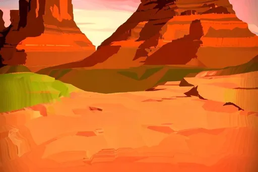 Prompt: a canyon landscape, symetric, ultra realistic