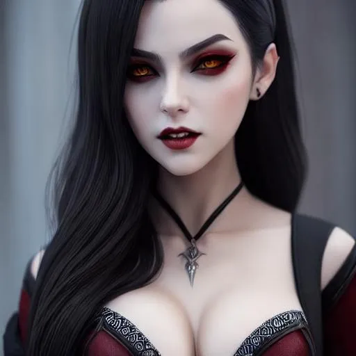 Prompt: epic professional digital portrait art of vampire 👩‍💼😉,best on artstation, cgsociety, wlop, Behance, pixiv, astonishing, impressive, outstanding, epic, cinematic, stunning, gorgeous, concept artwork, much detail, much wow, masterpiece.
