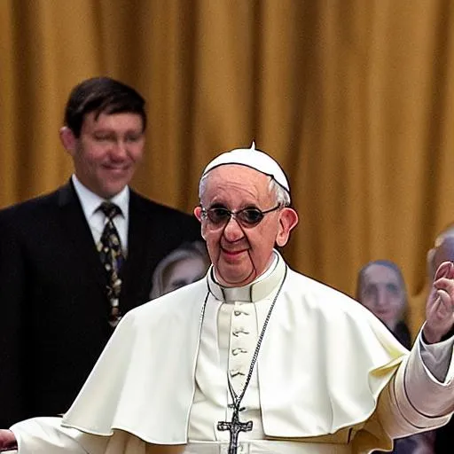 Prompt: the pope is disguised a eduard khil.
