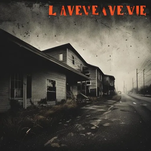 Prompt: an album cover for a sad and gritty song called "Leave"