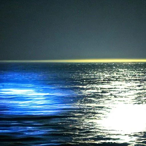 dark blue ocean glowing | OpenArt