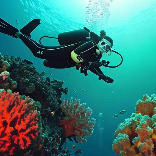 Prompt: scuba diver underwater