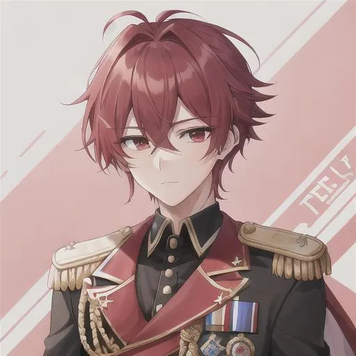 Prompt: Zerif (Red half-shaved hair covering his right eye) 4k, wearing a royal uniform