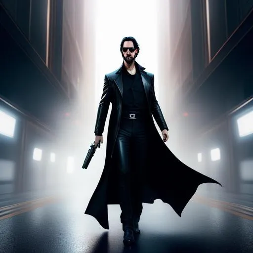 Prompt: Keanu reeves,as Neo from the matrix , shades, kung-fu, ultra realistic, athletic body, Highly detailed photo realistic digital artwork. High definition. Face by Tom Bagshaw and art by Sakimichan, Android Jones" and tom bagshaw, BiggalsOctane render, volumetric lighting, shadow effect, insanely detailed and intricate, photorealistic, highly detailed, artstation by WLOP, by artgerm