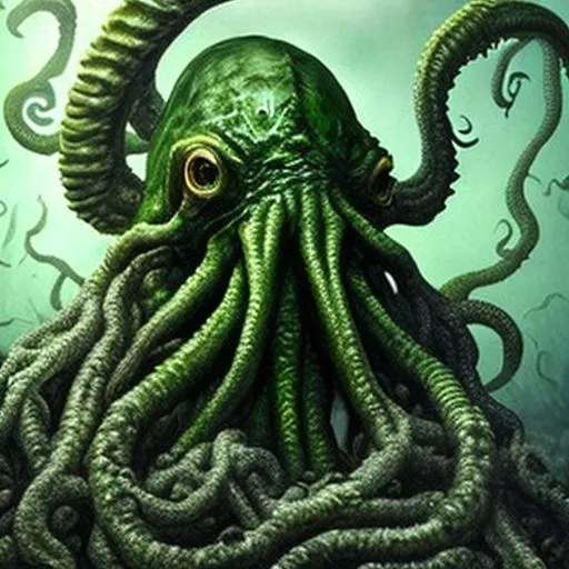 Prompt: hyper-realistic cthulhu mythos, from the depths