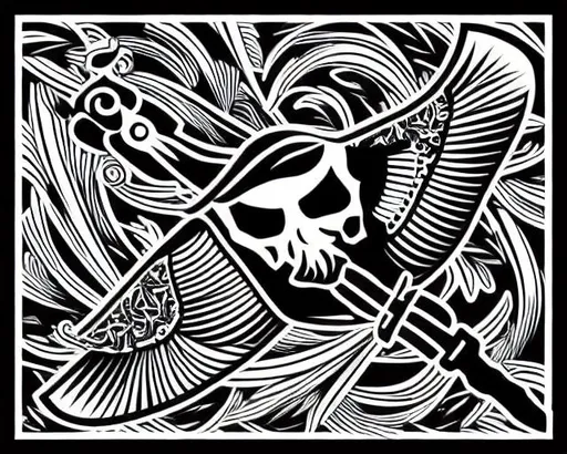 Pirate Skull Tattoo Graphic by Tuleedin Watercolor · Creative Fabrica