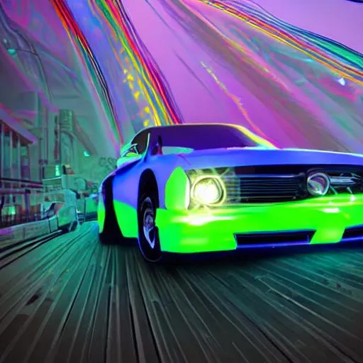 neon car OpenArt