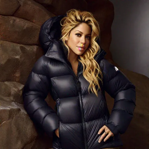 Prompt: Shakira in North Face Nuptse