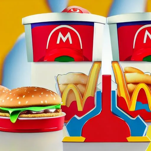 Prompt: McDonalds happy meal mario