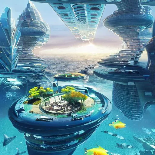 Prompt: Future city utopia ocean