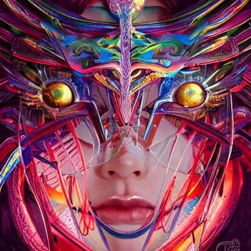 Prompt: japanese princess hyper detailed ultra sharp, trending on artstation, vibrant aesthetic, bloodwave, colorful, psychedelic, ornate, intricate, digital painting, concept art, smooth, sharp focus, illustration, art by artgerm and greg rutkowski and h. r. giger, 8 k