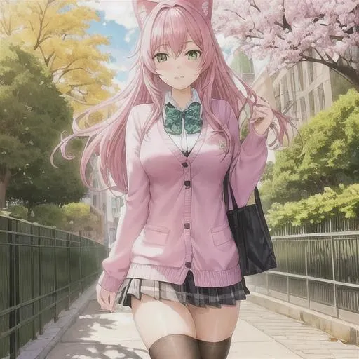 cat girl with pink hair - Playground