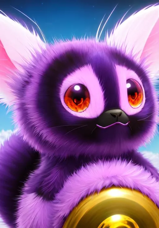 Prompt: UHD, , 8k,  oil painting, Anime,  Very detailed, zoomed out view of character, HD, High Quality, Anime, Pokemon, Venonat is an insect Pokémon with a spherical body covered in purple fur and two purple & pink fly-like eyes. The fur releases a toxic liquid and it spreads when shaken violently off their bodies. A pink pincer-like mouth with two teeth, stubby forepaws, and a pair of two-toed feet are visible through its fur. Its limbs are light tan. There is also a pair of white antennae sprouting from the top of its head. However, the most prominent feature on its face are its large, red compound eyes. Venonat's highly developed eyes act as radar units and can shoot powerful beams.

Venonat can be found in dense temperate forests, where it will sleep in the hole of a tree until nightfall. It sleeps throughout the day because the small insects it feeds on appear only at night. Both Venonat and its prey are attracted to bright lights.

Pokémon by Frank Frazetta