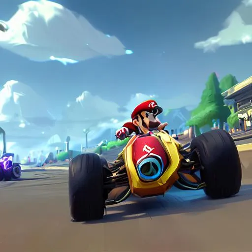 Prompt: mario kart 