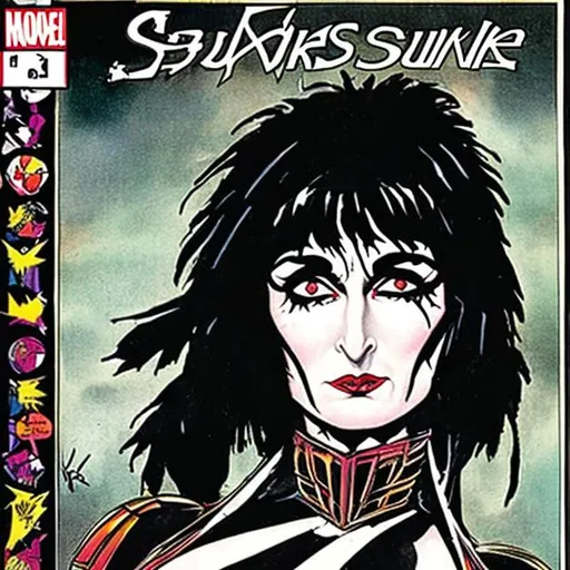 Prompt: Siouxsie Sioux as a comic book character
