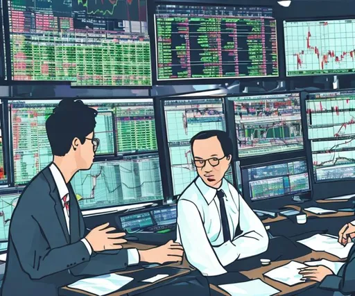 Prompt: illustration of financial trading in Hong Kong 
