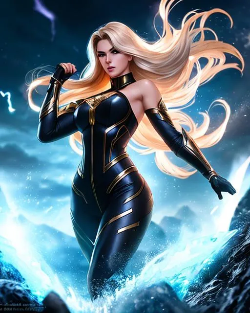 Prompt: ((best quality)) Splash art if the country of Russia was a superhero hyperdetailed hair, master piece, hyperdetailed full body,  face, cinematic glamour lighting, backlight, action shot, intricately hyperdetailed, perfect face, perfect body, perfect anatomy, hyperrealistic, epic fantasy, sharp focus, glamour, volumetric studio lighting, triadic colors, occlusion, ultra-realistic, 3d lighting,  professional, perfect composition, unreal engine 8k octane, 3d lighting, UHD, HDR, 8K, render, HD, trending on artstation, full body front view
