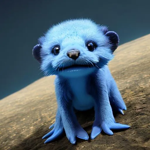 Eel covered in grey seal fur with rainbow bands in t... | OpenArt