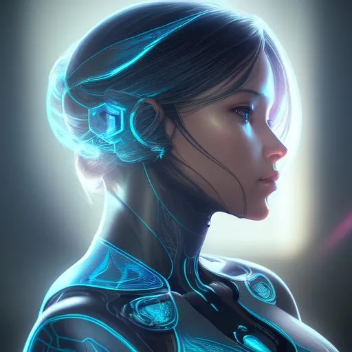 Prompt: ai, holographic, see through, cortana from the halo videogames, insanely detailed, insanely realistic, insane details,  and art by  unreal engine 5, Detailed Render eyecandy Breathtaking 8k Greg Rutkowski Artgerm WLOP Alphonse Mucha dynamic lighting hyperdetailed intricately detailed Splash art Artstation triadic colors volumetric lighting, unreal engine 5, insane detail, ultra realistic, frostbite 3 engine, cryengine, 