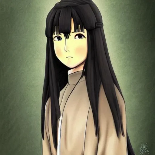 Prompt: Anime style realistic illustration of Neji Hyuga 
