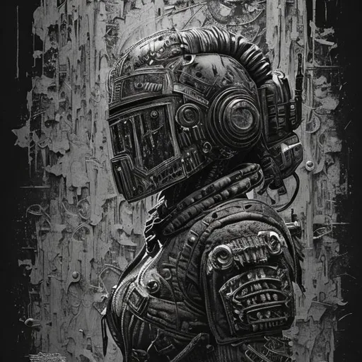 Prompt: intricately detailed, bounty hunter, texture, BEAUTIFUL, ORGANIC PUNK