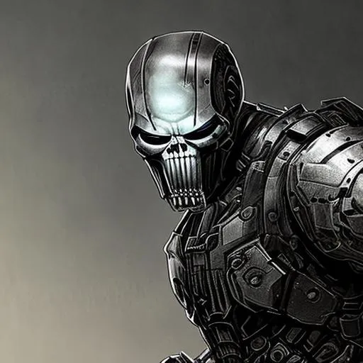 Prompt: war machine punisher, cinematic, character design