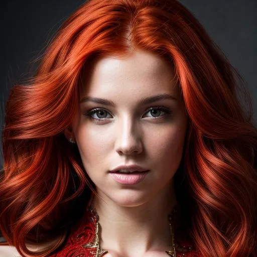 Prompt: red hair, perfect composition, hyperrealistic, super detailed, 8k, high quality, sharp focus, studio photo, intricate details, highly detailed, by greg rutkowski, full body