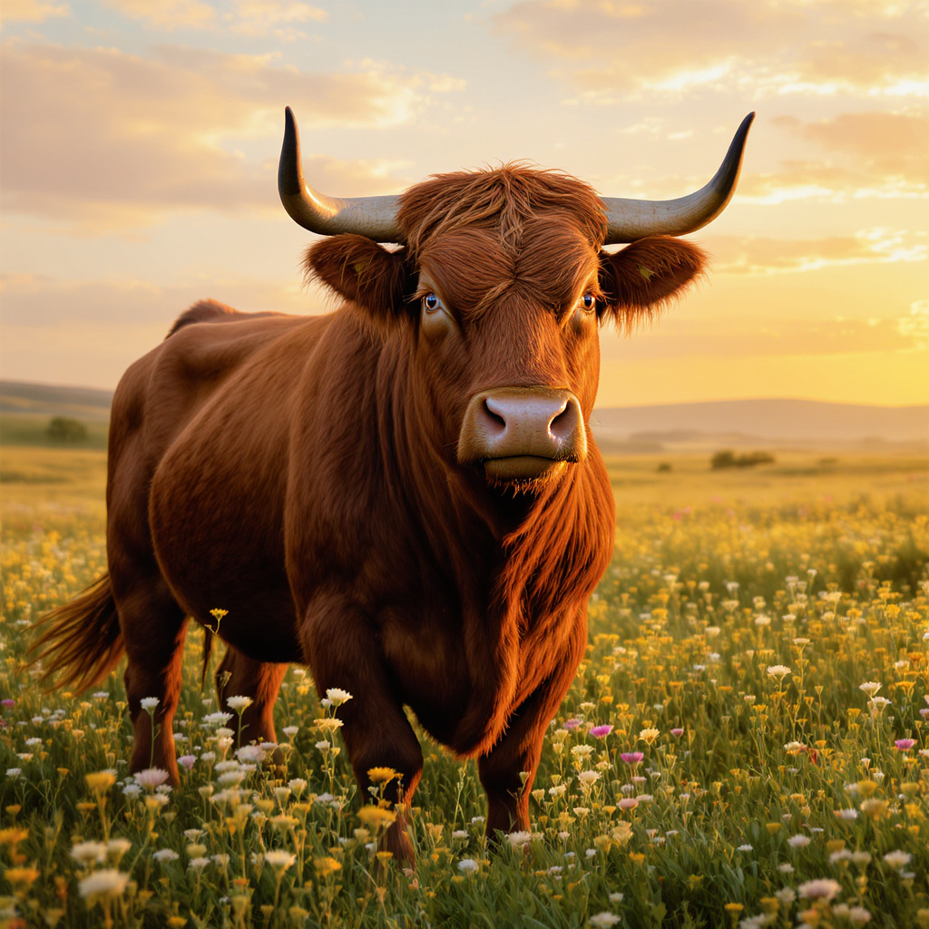 A handsome bull smiling