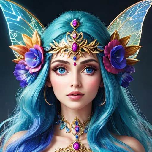 Prompt: Fairy goddess of time, facial closeupa

