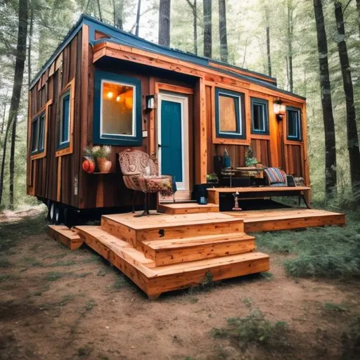 Prompt: A tiny home used for traveling by a gypsy