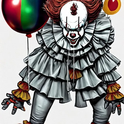 Prompt: Pennywise clown with black crown


