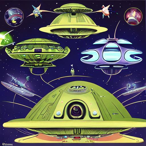 fat aliens on motherboard star ships controll sclimp... | OpenArt