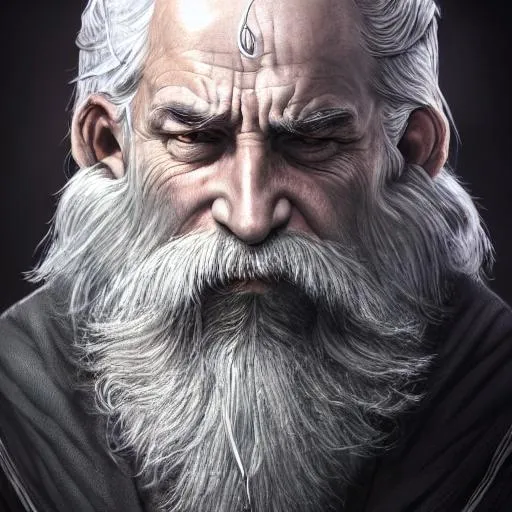 Prompt: Wizard, grey hair, long beard, full size, a staff in one hand, a Chrystal ball in other hand, dark castle, perfect composition, hyperrealistic, super detailed, 8k, high quality, trending art, trending on artstation, sharp focus, studio photo, intricate details, highly detailed
