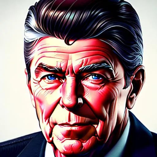 Prompt: Ronald Reagan, masterpiece  with detailed face 4k, trending on artstation, octane render.