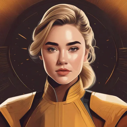 Prompt: illustration of a star wars character based on florence pugh
