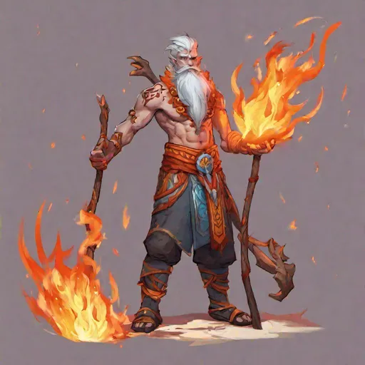 Prompt: Male Fire genasi
Druid of Wildfire