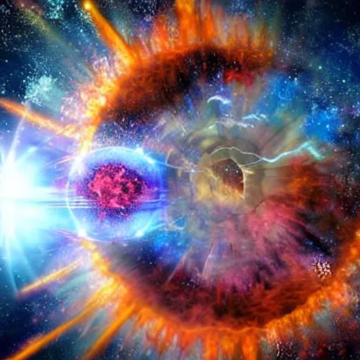 Prompt: Supernova explosion, engulfing a ship, photorealistic, animè, space