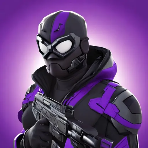 Prompt: The black guy wear purple with blue super hero suit and he got gun he wears eye mask in purple 
