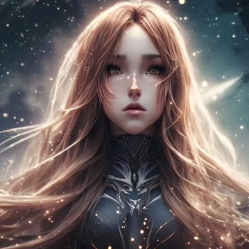 Prompt: Asuna, ultra detailed artistic photography, light hair, midnight aura, full-body, night sky, detailed gorgeous face, dreamy, glowing, glamour, shadows, smooth, ultra high definition