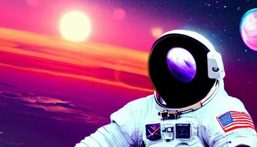 Prompt: astronaut, vaporwave, aesthetic