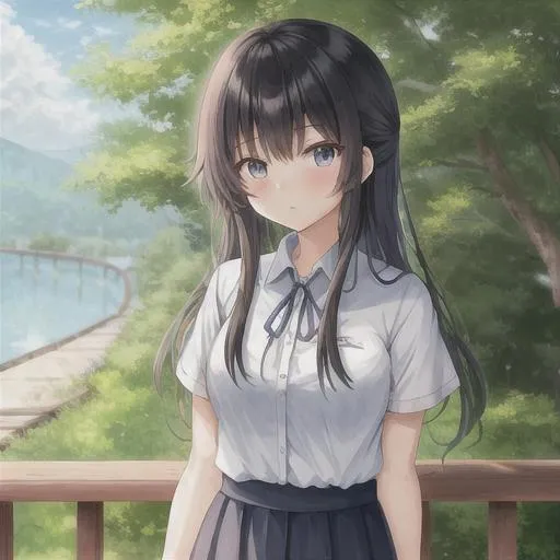 Prompt: Taishō era, anime girl, cute, 21