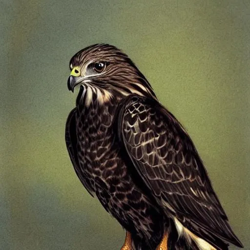 Prompt: hawk bird, menacing eyes, hyper-realistic, 