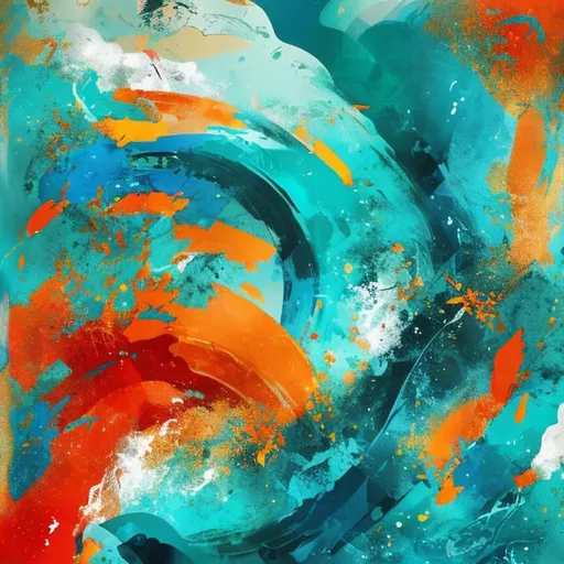 Prompt: Abstract art sea theme for arabic culture 