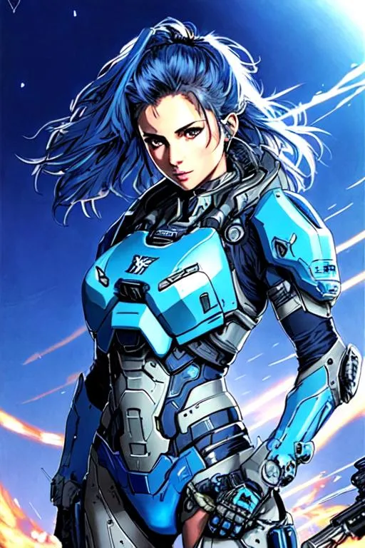 Prompt: (((Yoji Shinkawa))), sticker of ultra detailed portrait of stana katic, 23 years old in blue mech suit armor, high quality cell shaded illustration in post apocalyptic style by Yoji Shinkawa, ((full body)), dynamic pose, perfect anatomy, centered, freedom, soul, blue hair, approach to perfection, cell shading, 4k , cinematic dramatic atmosphere, watercolor painting, global illumination, detailed and intricate environment, artstation, concept art, fluid and sharp focus, volumetric lighting, cinematic lighting, Art by Yoji Shinkawa,
