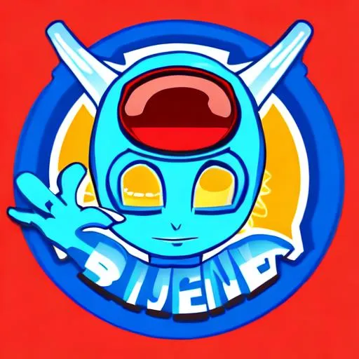 Prompt: blue alien business logo