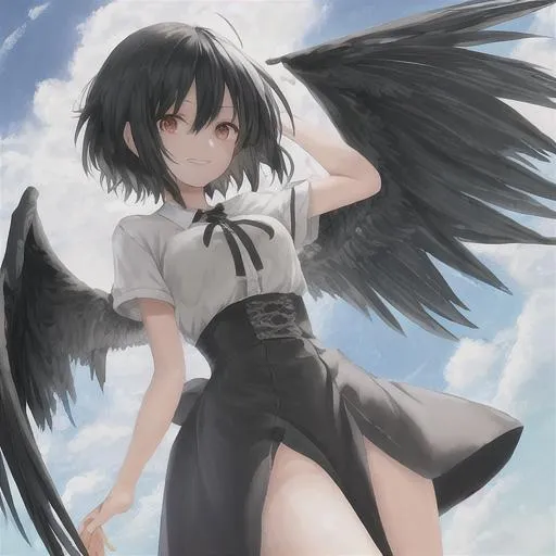 Anime Girl Black Wings Background Wallpapers 84944 - Baltana-demhanvico.com.vn