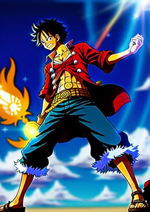 Prompt: full body of luffy, of one piece anime, he is wearing light armor inside the ship