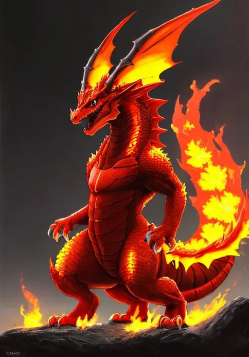 Dracofire is a majestic dragon-like Pokemon with fie