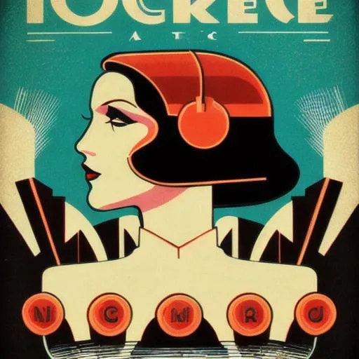 Prompt: Vintage advertising images in an Art Deco style