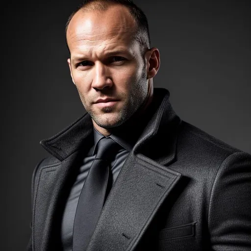 Prompt: Waist high Portrait of a beautiful and handsome jason statham in coat with tie,  perfect detailed face, detailed symmetric hazel eyes with circular iris, realistic, stunning realistic photograph, 3d render, octane render, intricately detailed, cinematic, trending on art station, Isometric, Centered hiper eallistic cover photo, awesome full color, hand drawn, dark, gritty, klimt, erte 64k, high definition, cinematic, neoprene, portrait featured on unsplash, stylized digital art, smooth, ultra high definition, 8k, unreal engine 5, ultra sharp focus, intricate artwork masterpiece, ominous, epic, trending on artstation, highly detailed, vibrant
